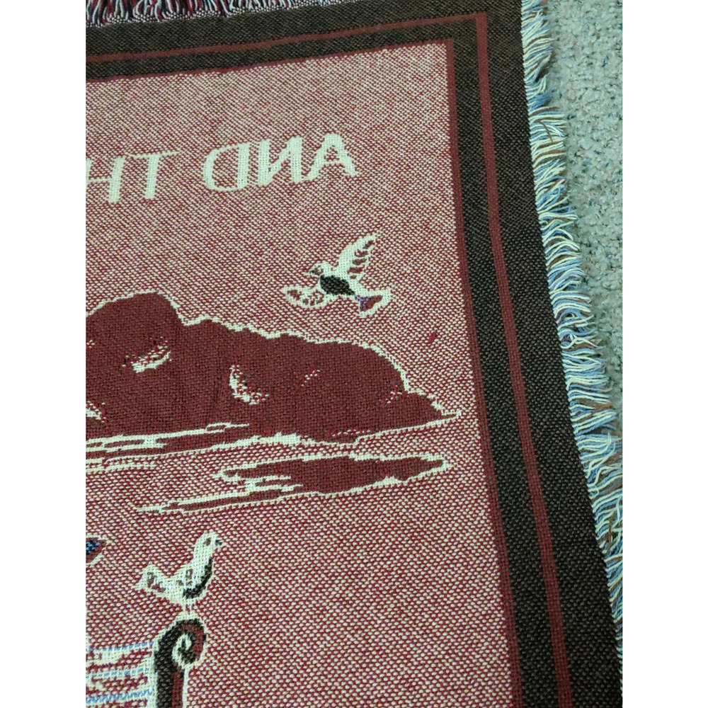 Vintage Noahs Ark Tapestry Woven Throw Blanket-Wall Hanging-70x48-1994 Animals - Picture 14 of 16